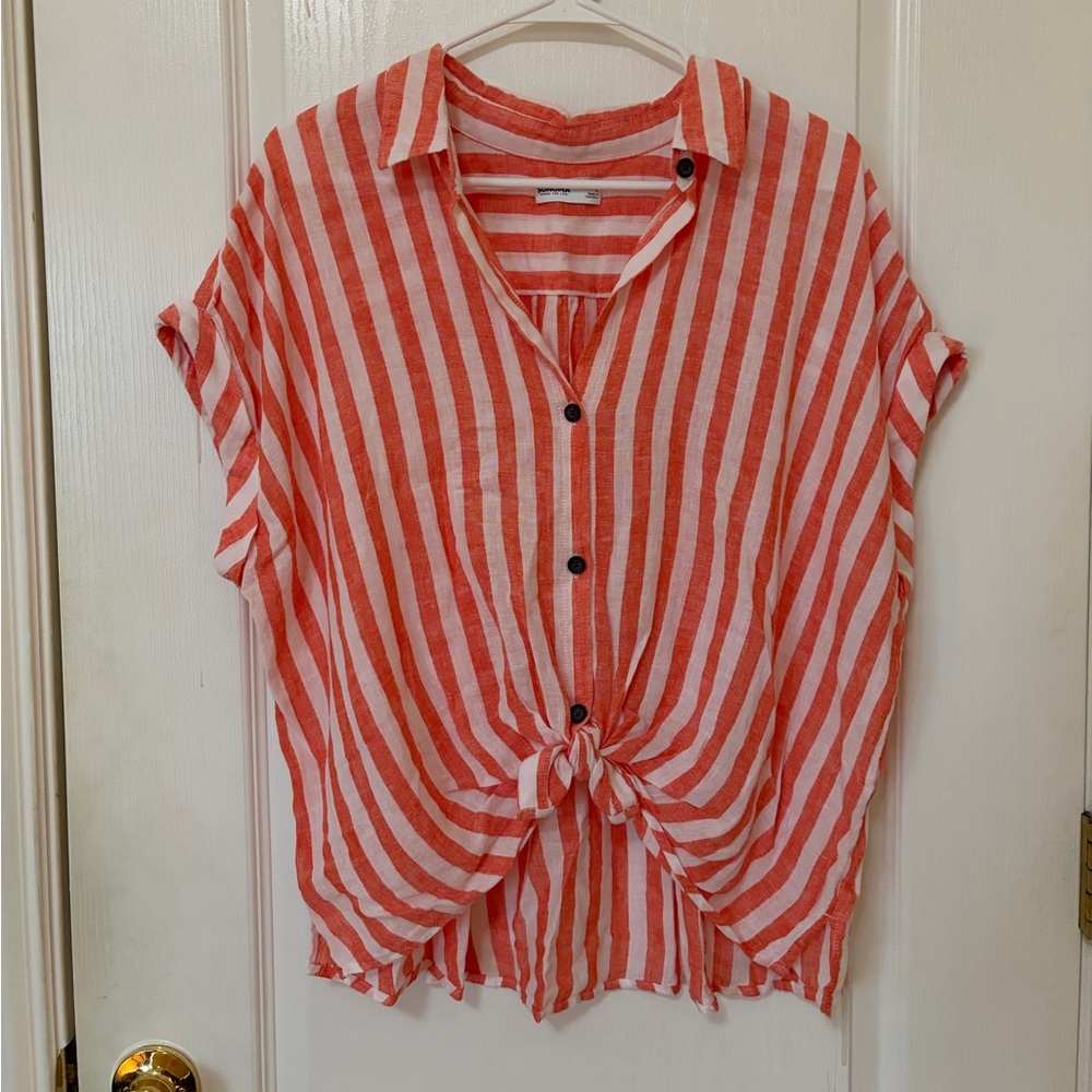 Sonoma Striped Button Down Blouse
